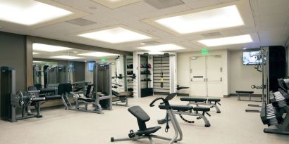 Equipped fitness center at Hilton Los Angeles Airport.