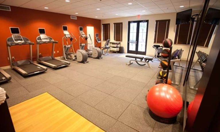 Equipped fitness center at Homewood Suites By Hilton Lafayette-Airport, LA.