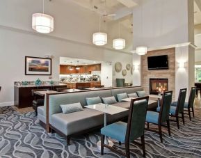 Dining and coworking space at Homewood Suites By Hilton Newark-Cranford.