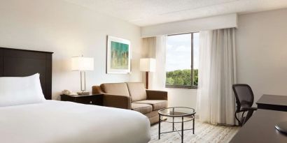 Delux king room with natural light at DoubleTree By Hilton Hartford - Bradley Airport.