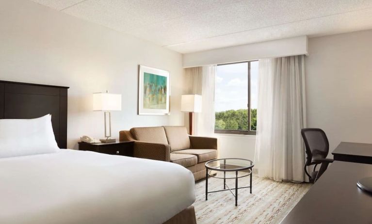 Delux king room with natural light at DoubleTree By Hilton Hartford - Bradley Airport.