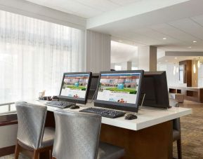 Dedicated business center at DoubleTree By Hilton Hartford - Bradley Airport.