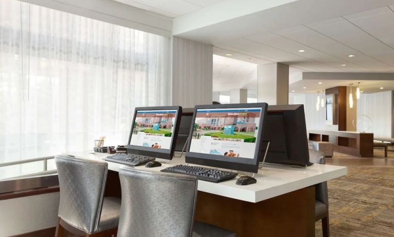 Dedicated business center at DoubleTree By Hilton Hartford - Bradley Airport.