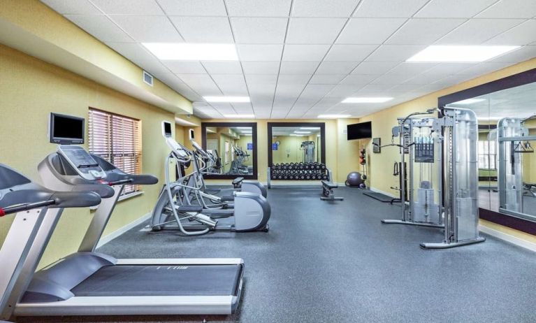 Well equipped fitness centerat Homewood Suites By Hilton Shreveport / Bossier City, LA.