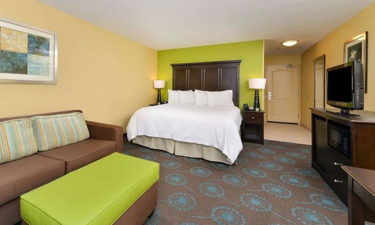 Spacious delux king room at Hampton Inn Iowa City/University Area.