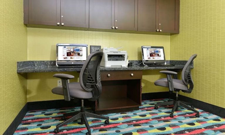 Dedicated business center at Hampton Inn Iowa City/University Area.