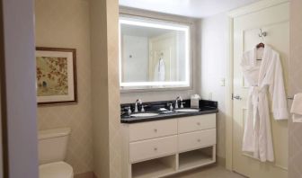 Spacious guest bathroom at Hilton Baton Rouge Capitol Center.