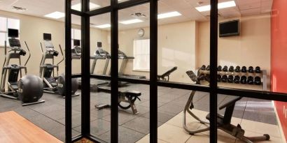 Fitness center at Hilton Baton Rouge Capitol Center.