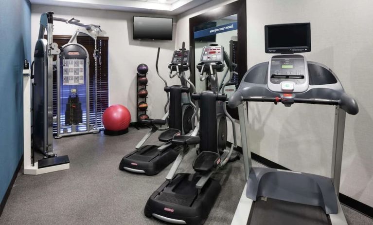 Fitness center available at Hampton Inn & Suites Miami-Doral/Dolphin Mall.