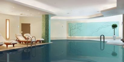 Relaxing indoor pool at Hilton Berlin.