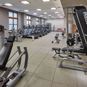 Fitness center available at Hilton Berlin.