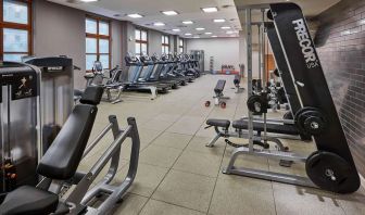 Fitness center available at Hilton Berlin.