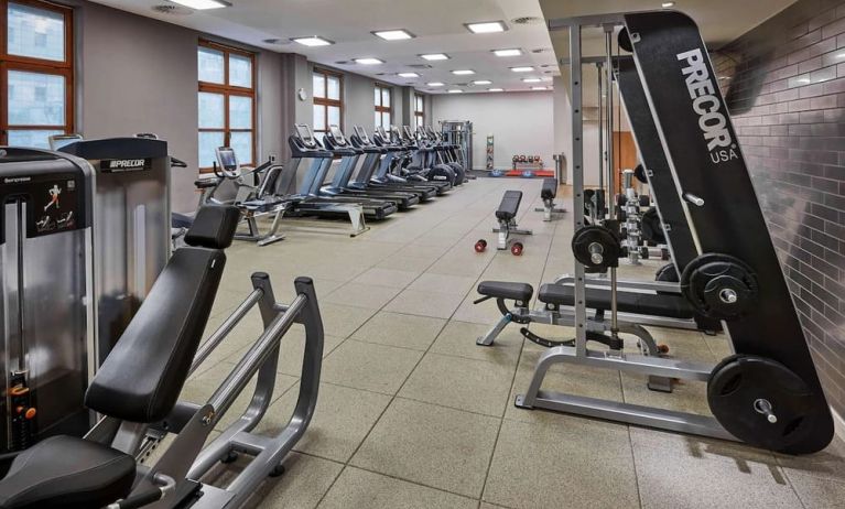 Fitness center available at Hilton Berlin.