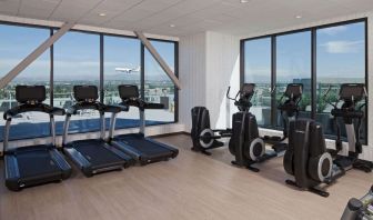 Equipped fitenss center at H Hotel Los Angeles, Curio Collection By Hilton.