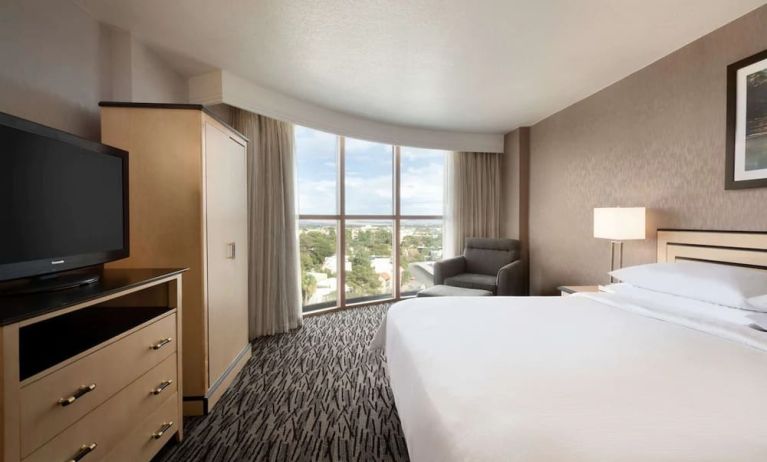 Spacious king room at Embassy Suites By Hilton Convention Center Las Vegas.