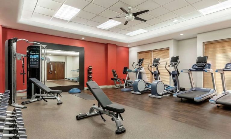 Equipped fitness center at Embassy Suites By Hilton Convention Center Las Vegas.