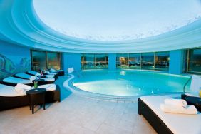 Stunning indoor pool at Millennium Hotel Doha.