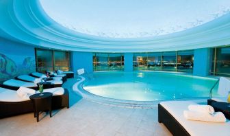 Stunning indoor pool at Millennium Hotel Doha.