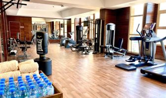 Equipped fitness center at Millennium Hotel Doha.