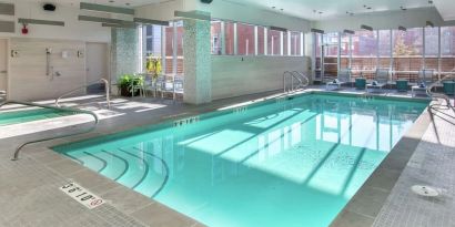 Stunning indoor pool at Hilton Garden Inn Calgary Downtown.