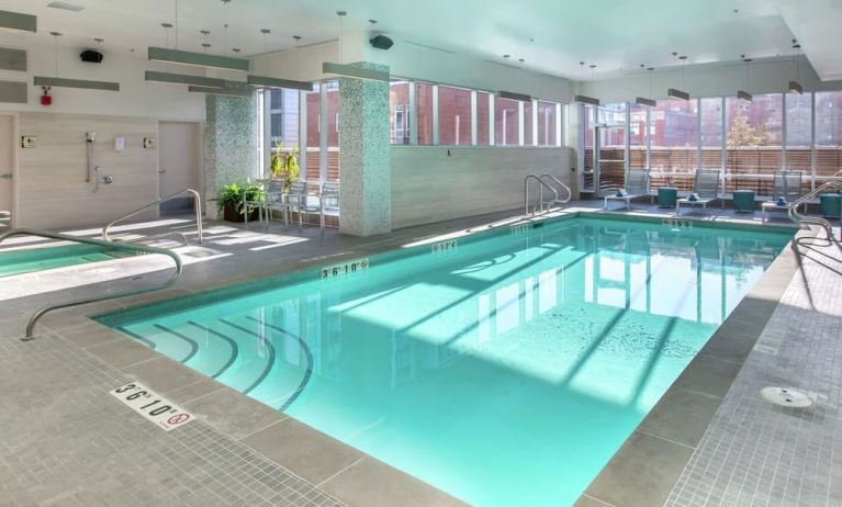 Stunning indoor pool at Hilton Garden Inn Calgary Downtown.