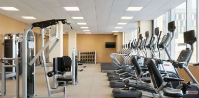 Fitness center available at Hilton Garden Inn Calgary Downtown.