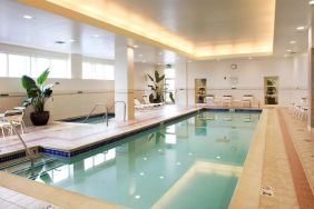 Stunning indoor pool at Sonesta Emeryville - San Francisco Bay Bridge.