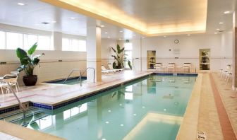 Stunning indoor pool at Sonesta Emeryville - San Francisco Bay Bridge.