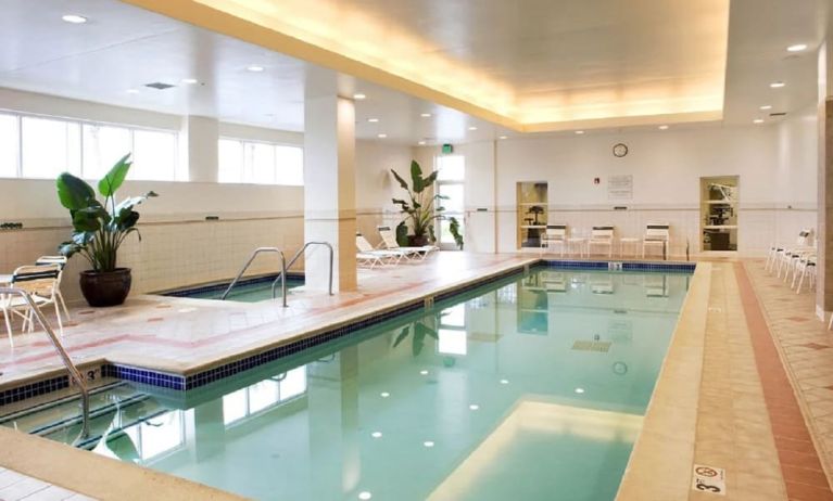 Stunning indoor pool at Sonesta Emeryville - San Francisco Bay Bridge.