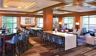 Bar, lounge, and coworking space at Hilton Short Hills.