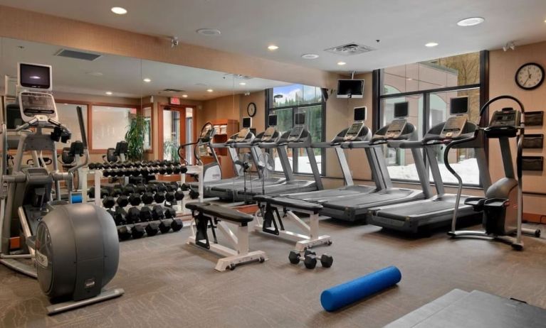 Equipped fitness center at Hilton Whistler Resort & Spa.