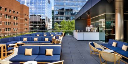 Stunning rooftop terrace at The Envoy Hotel, Autograph Collection.