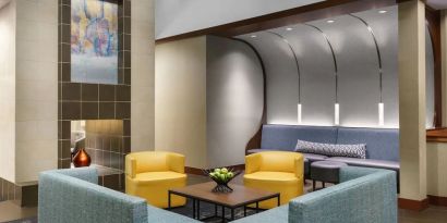 Lobby and coworking lounge at Hyatt PLACE Fort Lauderdale Airport - South & Cruise Port.