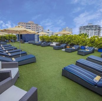 Lovely outdoor terrace at Catalina Hotel & Beach Club.