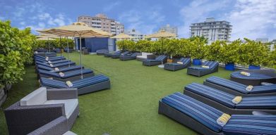 Lovely outdoor terrace at Catalina Hotel & Beach Club.