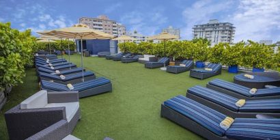 Lovely outdoor terrace at Catalina Hotel & Beach Club.