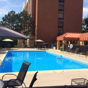 Relaxing outdoor pool at Radisson Hotel Schaumburg.