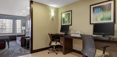 Business center with PC, internet, and printer at Staybridge Suites Washington D.C.- Greenbelt.