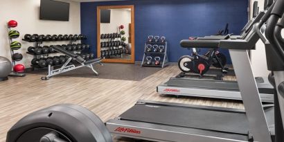 fitness center well equipped at Hampton Inn Chicago-O'Hare International Airport.