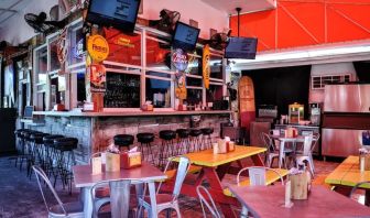 Dining and work space at Hollywood Beach Suites, A South Beach Group Hotel.