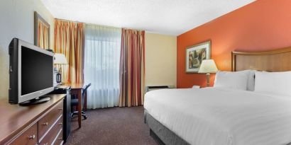 Delux king room with TV at Holiday Inn Express Chicago - Downers Grove.