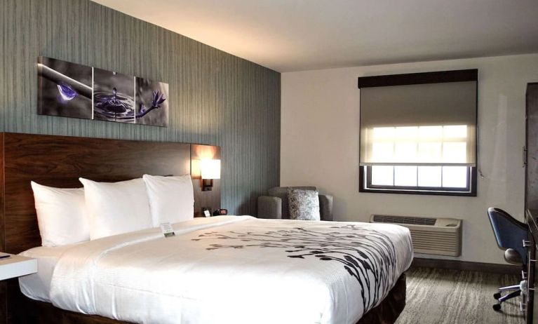 King bed with work space at Sleep Inn Oakbrook Terrace.