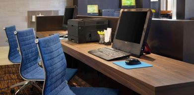 Business center with PC, printer, and internet at Sonesta Select Scottsdale At Mayo Clinic Campus.