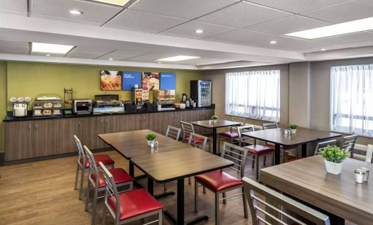 Comfort Inn Truro’s breakfast area has both standard and tall chairs, and a range of culinary options.