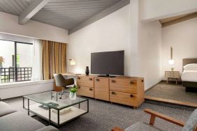 Day use room with TV and lounge area at Hilton Scottsdale Resort & Villas.