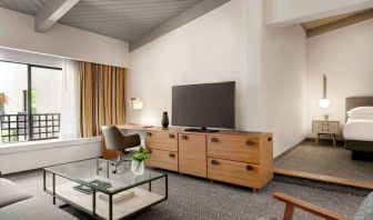 Day use room with TV and lounge area at Hilton Scottsdale Resort & Villas.