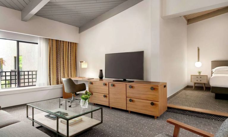 Day use room with TV and lounge area at Hilton Scottsdale Resort & Villas.