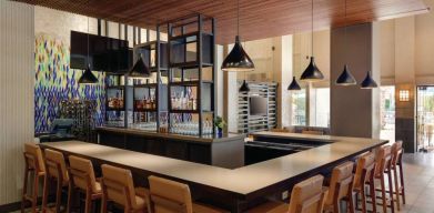 Bar and coworking area at Hilton Scottsdale Resort & Villas.