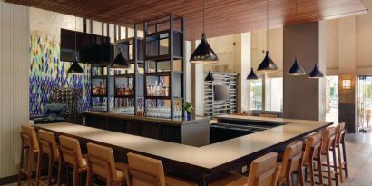 Bar and coworking area at Hilton Scottsdale Resort & Villas.