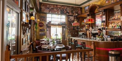 Traditional Irish bar ideal for coworking at Hotel Chelsea, A South Beach Group Hotel.